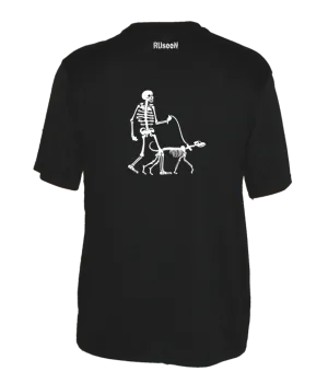 Men's Reflective Short Sleeve Shirt - Skeleton Walking Skeleton Dog